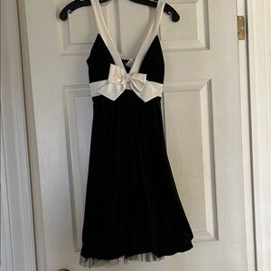 Black and White Dress with Bow Detail